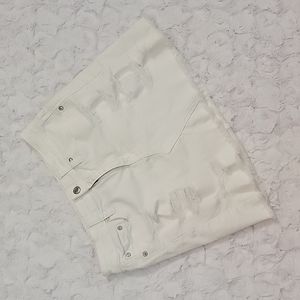 American Eagle White Distressed Mini Skirt, Women's Size 8, Excellent Co…
